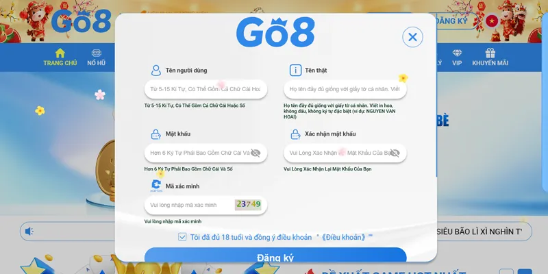 Go8 ⭐️ Link Vào Nhà Cái Go8 Đã Xác Minh ✔️ ĐKy Go 8 +88K 27 Điền thông tin đăng ký Go8